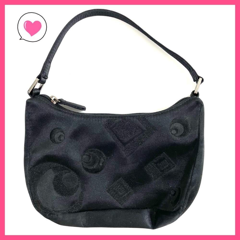 Vintage 90s black short strap shoulder bag purse